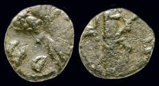 Ancient Coins - Leo I AE nummus Verina standing facing