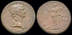 Ancient Coins - Trajan AE Dupondius Felicitas standing left