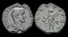 Ancient Coins - Herennius Etruscus, as Caesar AE sestertius Mercury standing left