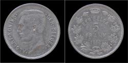 World Coins - Belgium Albert I 5 frank (1 Belga) 1933 VL-pos B.