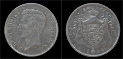 World Coins - Belgium Albert I 20 frank (4belga) 1932-VL-pos B.