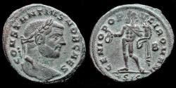 Ancient Coins - Constantius I, as Caesar, AE follis Genius standing facing