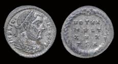 Ancient Coins - Licinius I silvered AE3 VOT in wreath