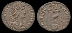 Ancient Coins - Constans AE20 Phoenix standing right on globe