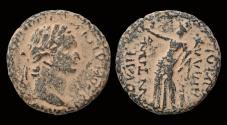 Ancient Coins - Syria Seleucis and Pieria Laodicea ad Mare Domitian AE19 Tyche standing left