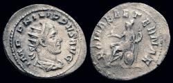 Ancient Coins - Philip I AR antoninianus Roma seated left