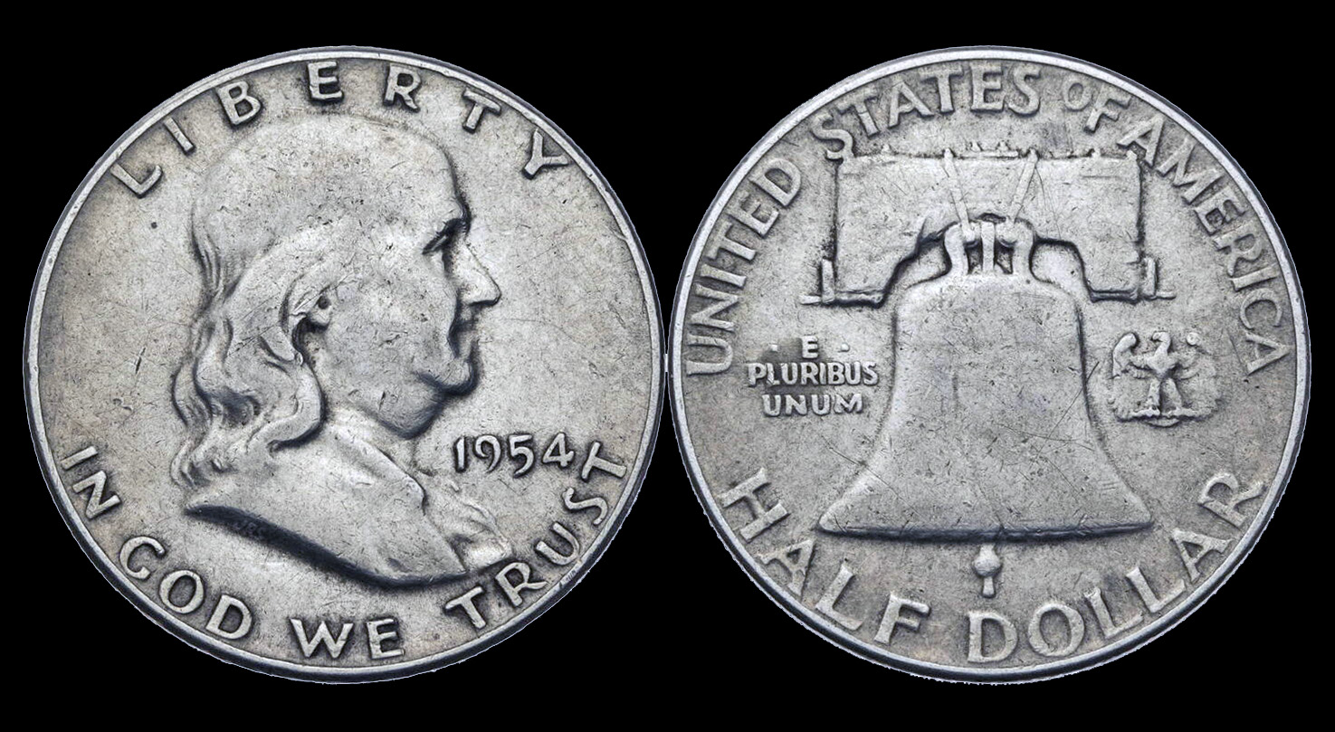 USA half dollar 1954 Franklin | North & Central American and Caribbean