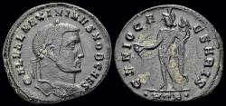 Ancient Coins - Maximinus II, as Caesar AE follis Genius pouring libation from patera