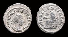 Ancient Coins - Quietus, usurper, billon antoninianus Indulgentia seated left
