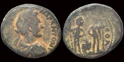 Ancient Coins - Judaea Aelia Capitolina Antoninus Pius AE22 The Dioskouroi standing facing