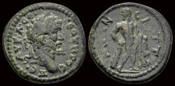 Ancient Coins - Lydia Saitta Septimius Severus AE19- Heracles standing