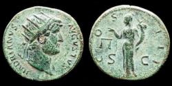 Ancient Coins - Hadrian AE dupondius Aequitas-Moneta standing facing