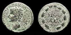 Ancient Coins - Hispania Segobriga Caligula AE semis legend in wreath