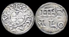 World Coins - France Carolingians Poitou Charles the Simple AR denier Melle mint