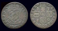 World Coins - Southern Netherlands Liege Johann Theodor von Bayern liard 1750