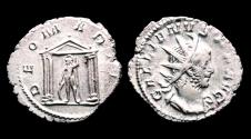 Ancient Coins - Gallienus AR antoninianus Mars standing left in temple