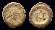 Ancient Coins - Zeno AE nummus monogram within wreath