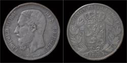 World Coins - Belgium Leopold II 5 frank 1869
