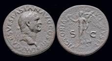Ancient Coins - Domitian AE As Victory walking left