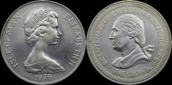 World Coins - Isle of Man 1 crown 1976- 200 years of American independence