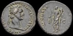 Ancient Coins - Domitian AE As Moneta standing left