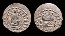 World Coins - Spain Philip IV 8 maravedis 1663R - Sevilla