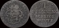 World Coins - Germany Paderborn Bistum Wilhelm Anton von Asseburg 1 pfennig 1767