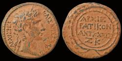 Ancient Coins - Syria Seleucis and Pieria Antioch Augustus AE27 ZK within wreath of archiereus