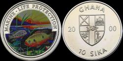 World Coins - Ghana 10 sika 1997 Marine-life protection