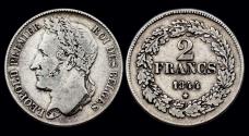 World Coins - Belgium Leopold I 2 frank 1844-pos B & ///
