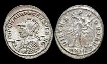Ancient Coins - Probus silvered antoninianus Mars walking to right