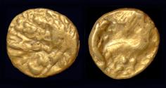 Ancient Coins - Celtic Ambiani AV quarter stater