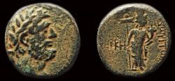 Ancient Coins - Phoenicia Dora Imperial times AE23 Tyche or Astarte standing facing
