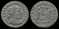 Ancient Coins - Maximianus Herculius AE radiate Jupiter presents Victory on globe