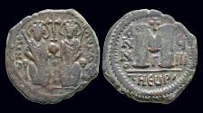 Ancient Coins - Justin II & Sophia AE follis Large M