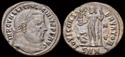 Ancient Coins - Licinius I Silvered follis Jupiter leaning on scepter
