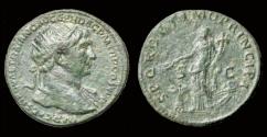 Ancient Coins - Trajan Dupondius Abundantia standing left