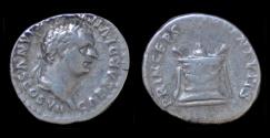 Ancient Coins - Domitian AR denarius lighted altar