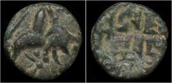 Ancient Coins - India Kangra Kingdom Singar Chandra Deva AE drachm.