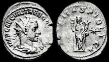 Ancient Coins - Trebonianus Gallus AR antoninianus Felicitas standing facing