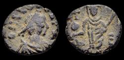 Ancient Coins - Leo I AE nummus Verina standing facing