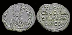 Ancient Coins - Leo VI the Wise AE follis inscription in four lines