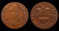 World Coins - Southern Netherlands Liege Sede Vacante liard 1688