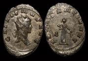 Ancient Coins - Gallienus silvered antoninianus Abundantia standing left.