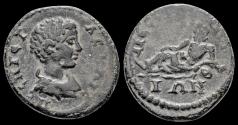 Ancient Coins - Galatia Pessinos Geta, as Caesar AE19 Sangarios reclining left-unpublished