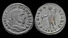 Ancient Coins - Maximinus II, as Caesar AE follis Genius pouring libation from patera