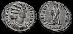 Ancient Coins - Fausta ,Augusta AE follis Salus standing front