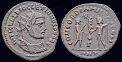 Ancient Coins - Diocletian AE radiate emperor  standing right