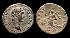 Ancient Coins - Trajan AE As Victory flying left