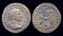 Ancient Coins - Probus billon antoninianus emperor receiving  globe from Jupiter